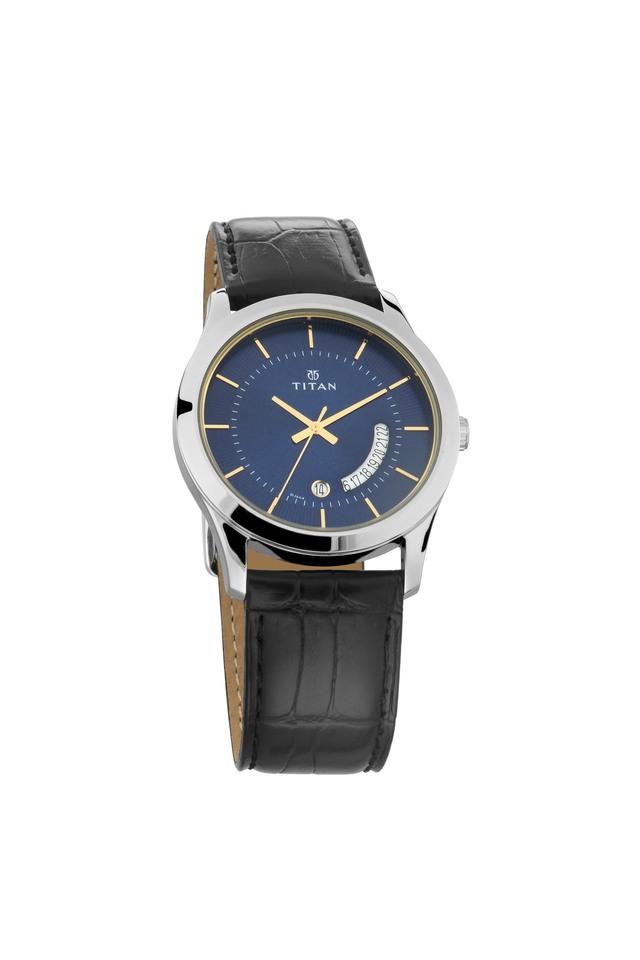 Blue Dial Leather Strap Watch NP1823SL01