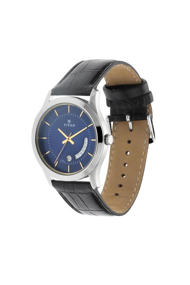 Blue Dial Leather Strap Watch NP1823SL01