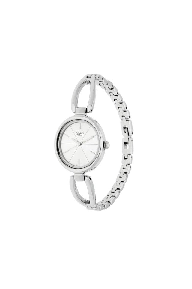 TITAN Raga Viva Silver Dial Metal Strap Watch 2579SM01(DG596)