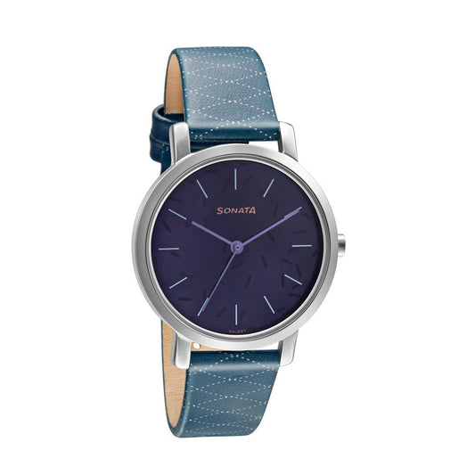 Play Watch With Blue Dial & Blue Leather Strap 8164SL09