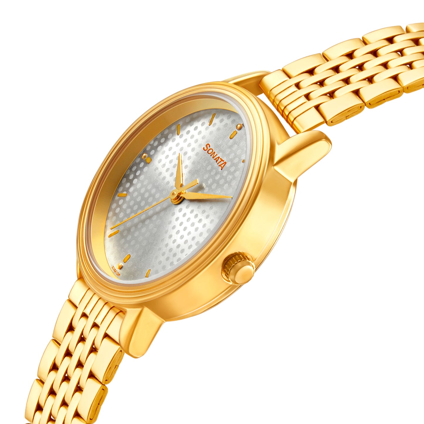 Gold Edit With Silver Dial Stainless Steel Strap Watch NR8175YM01