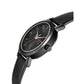 Linnea Black Dial Black Leather Strap Watch NR8174NL01