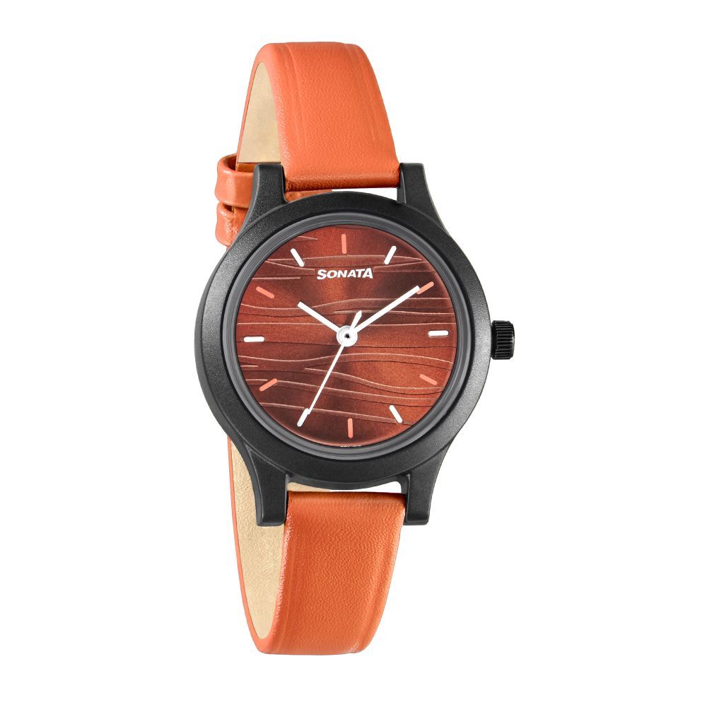 Play Watch With Brown Dial & Orange Leather Strap 87030PL11W