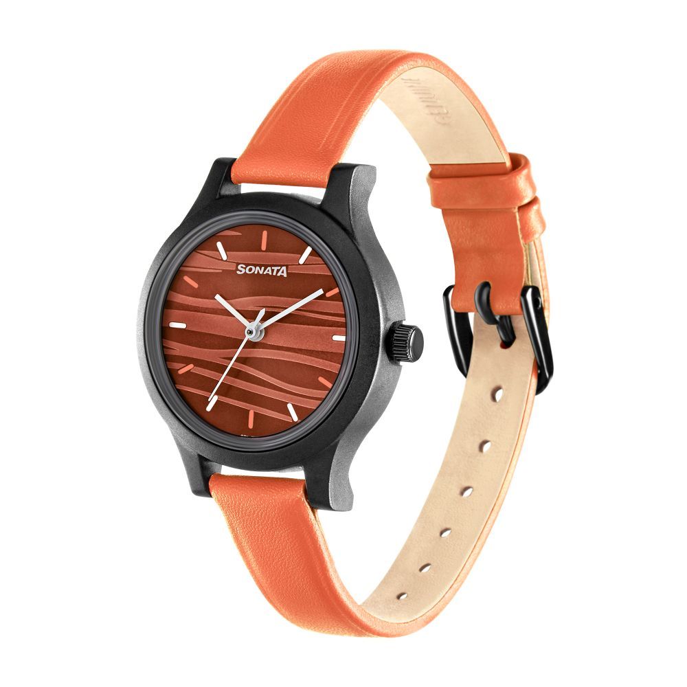 Play Watch With Brown Dial & Orange Leather Strap 87030PL11W