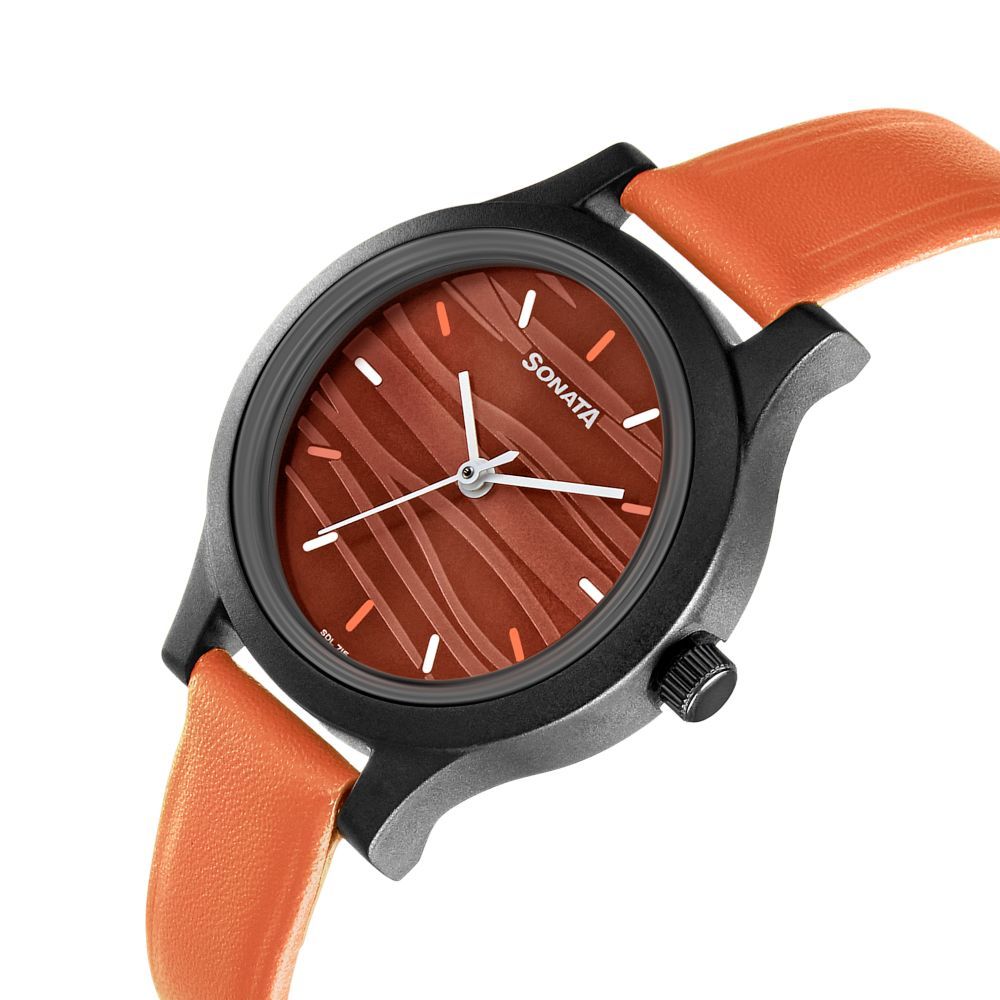 Play Watch With Brown Dial & Orange Leather Strap 87030PL11W