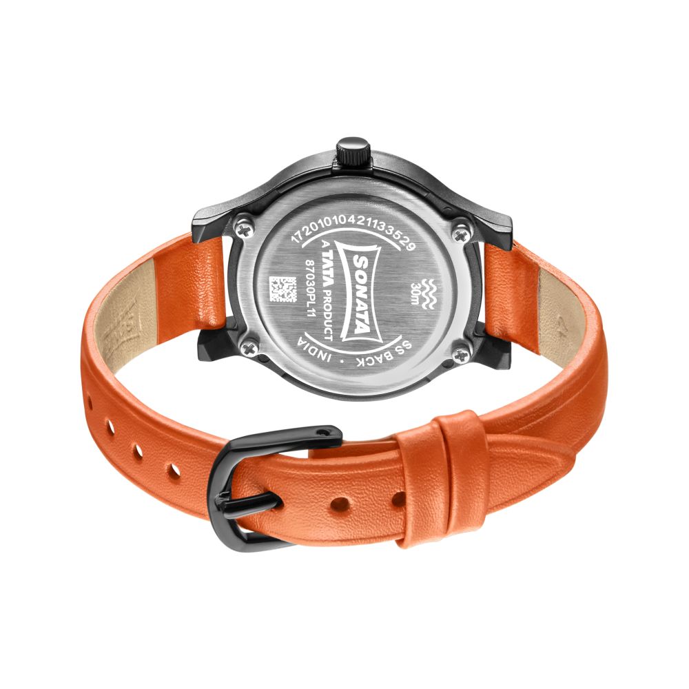 Play Watch With Brown Dial & Orange Leather Strap 87030PL11W