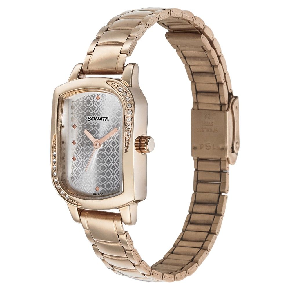 Blush It Up With Grey Dial Stainless Steel Strap Watch 87001WM03 (SDJ601)