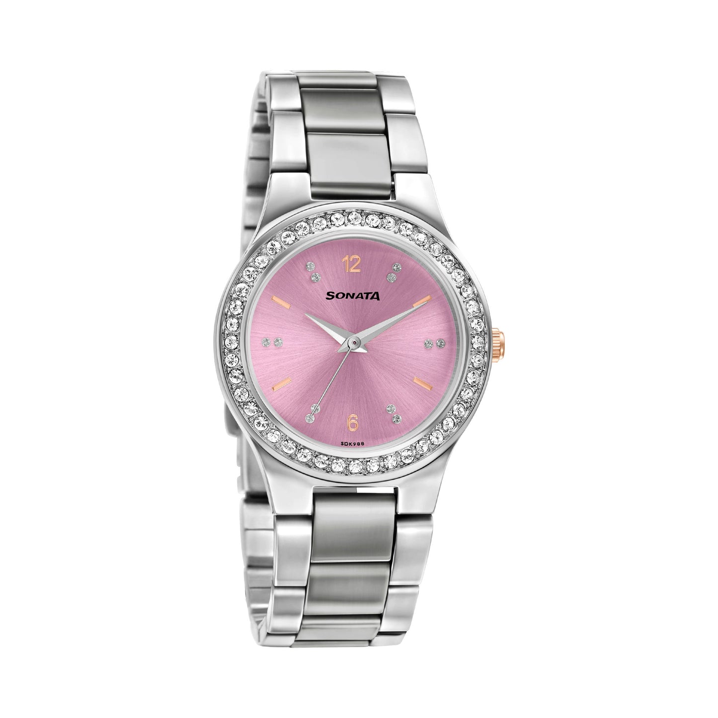 Blush It Up With Pink Dial Stainless Steel Watch NR87034KM03