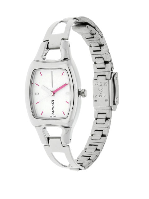 White Dial Silver Stainless Steel Strap Watch NK8926SM01