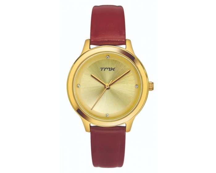 Stylish Golden Dial Watch With Crystals TM0TL10104