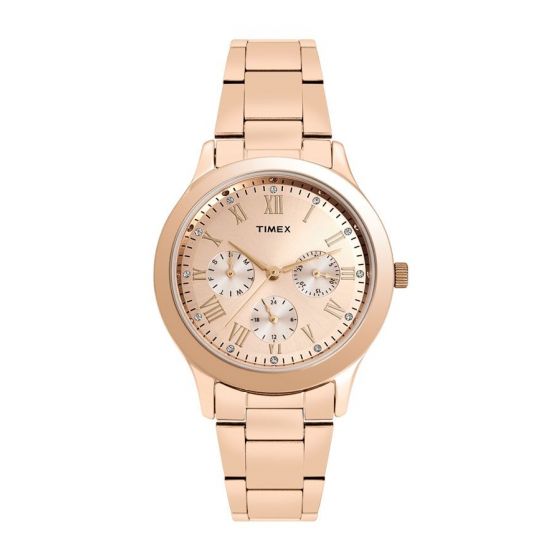 TIMEX ANALOG GOLD DIAL WOMEN'S WATCH TW000Q810