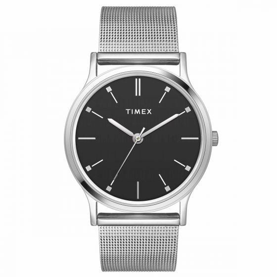 TIMEX CLASSICS COLLECTION PREMIUM QUALITY MEN'S ANALOG BLACK DIAL COLOURED QUARTZ WATCH, ROUND DIAL WITH 39MM CASE WIDTH - TW000R453