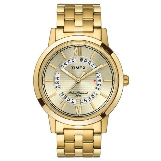 TIMEX ANALOG CHAMPAGNE DIAL MEN'S WATCH-TW000T126