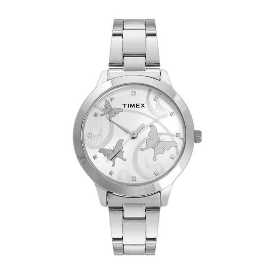 TIMEX FASHION ANALOG SILVER DIAL WOMEN'S WATCH TW000T606