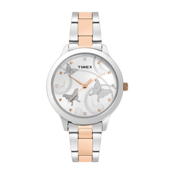 TIMEX ANALOG SILVER DIAL WOMEN'S WATCH TW000T607