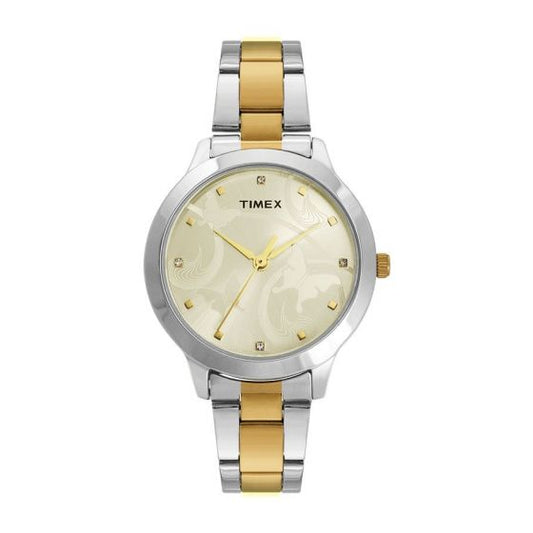 TIMEX FASHION ANALOG GOLD DIAL WOMEN'S WATCH-TW000T608