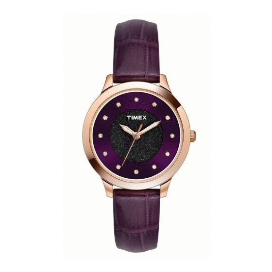 TIMEX ANALOG PURPLE DIAL WOMEN'S WATCH TW000T616