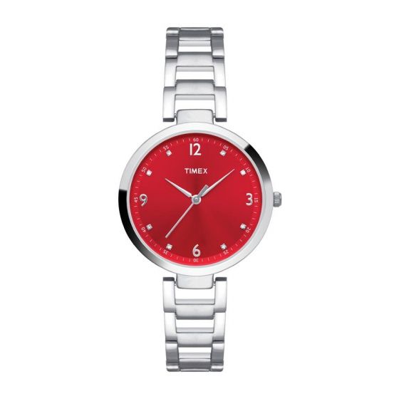 TIMEX FASHION ANALOG RED DIAL WOMEN'S WATCH TW000X203