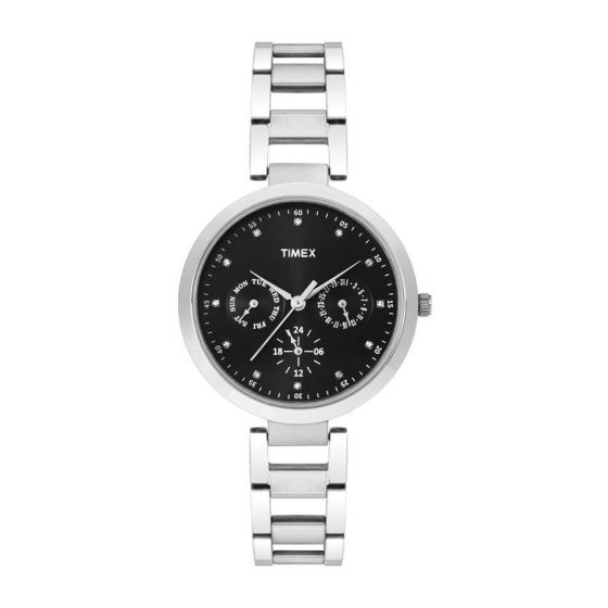 TIMEX E-CLASS ANALOG BLACK DIAL WOMEN'S WATCH TW000X205