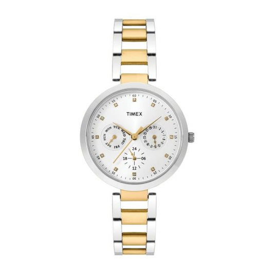 TIMEX E-CLASS ANALOG SILVER DIAL WOMEN'S WATCH TW000X207