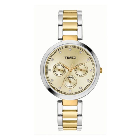 TIMEX ANALOG GOLD DIAL WOMEN'S WATCH-TW000X213