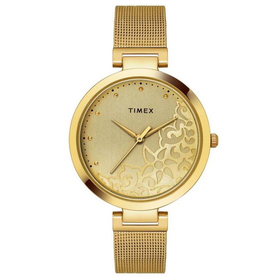 TIMEX ANALOG CHAMPAGNE DIAL WOMEN WATCH-TW000X235