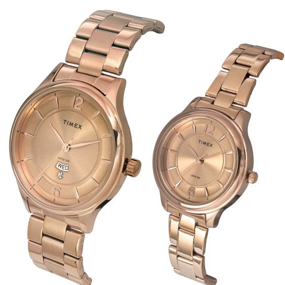 TIMEX PAIRS ROSE GOLD DIAL WATCH TW00PR273