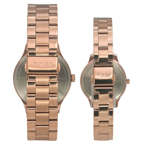 TIMEX PAIRS ROSE GOLD DIAL WATCH TW00PR273