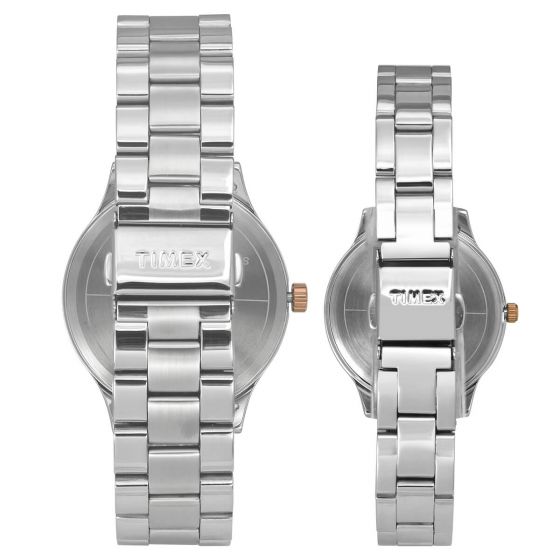 TIMEX PAIRS SILVER DIAL WATCH TW00PR274