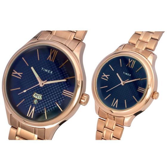 TIMEX ANALOG BLUE DIAL PAIRS WATCH-TW00PR284