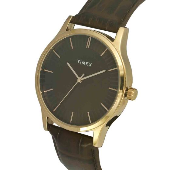 TIMEX MEN'S SLEEK FORMAL WATCH WITH BLACK DIAL-TW0TG8300