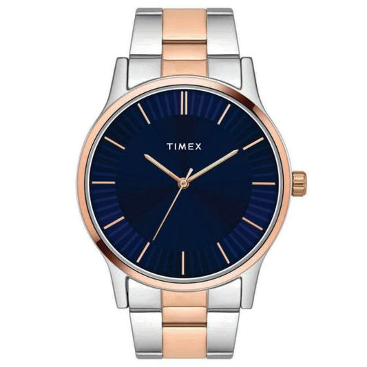 TIMEX SLEEK BLUE DIAL WATCH WITH TWO-TONE BRACELET -TW0TG8303