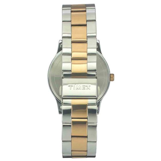 TIMEX SLEEK BLACK DIAL WATCH WITH TWO-TONE BRACELET -TW0TG8305