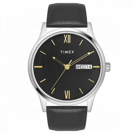 TIMEX CLASSICS COLLECTION PREMIUM QUALITY MEN'S ANALOG BLACK DIAL COLOURED QUARTZ WATCH, ROUND DIAL WITH 42MM CASE WIDTH - TW0TG8309