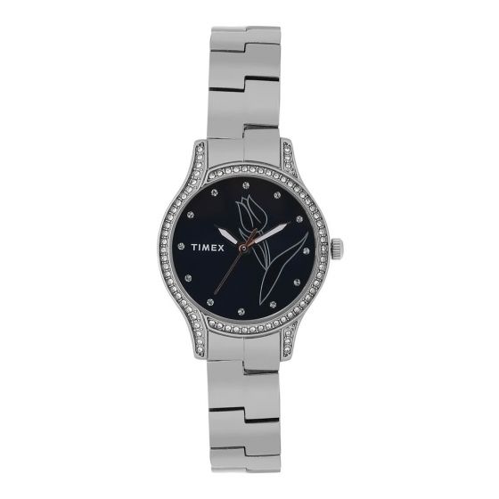 TIMEX EMPERA WOMEN'S BLUE DIAL ROUND CASE 3 HANDS FUNCTION WATCH -TW0TL9500