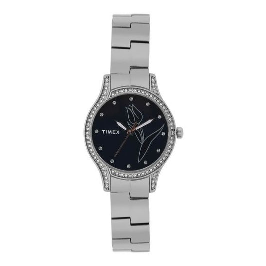 TIMEX EMPERA WOMEN'S BLUE DIAL ROUND CASE 3 HANDS FUNCTION WATCH -TW0TL9500