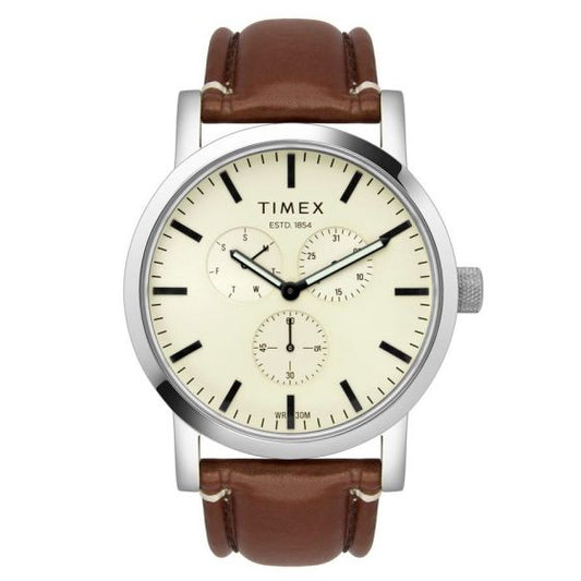 TIMEX ANALOG BEIGE DIAL MEN'S WATCH-TWEG16608