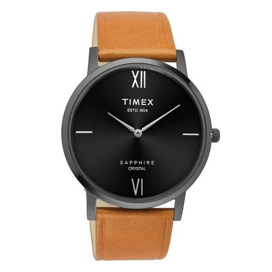 TIMEX EMPERA MEN'S BLACK DIAL ROUND CASE 2 HANDS FUNCTION WATCH -TWEG17408