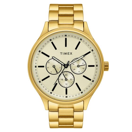 TIMEX ANALOG CHAMPAGNE DIAL MEN WATCH-TWEG18415