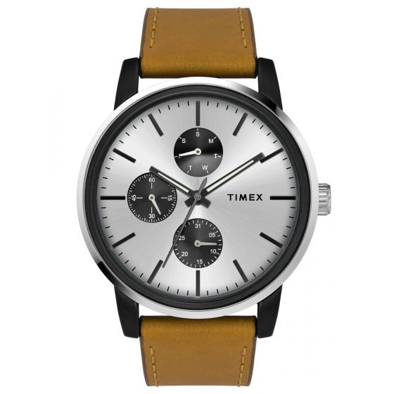 TIMEX FUSION MULTIFUNCTION ANALOG SILVER DIAL MEN'S WATCH-TWEG18901