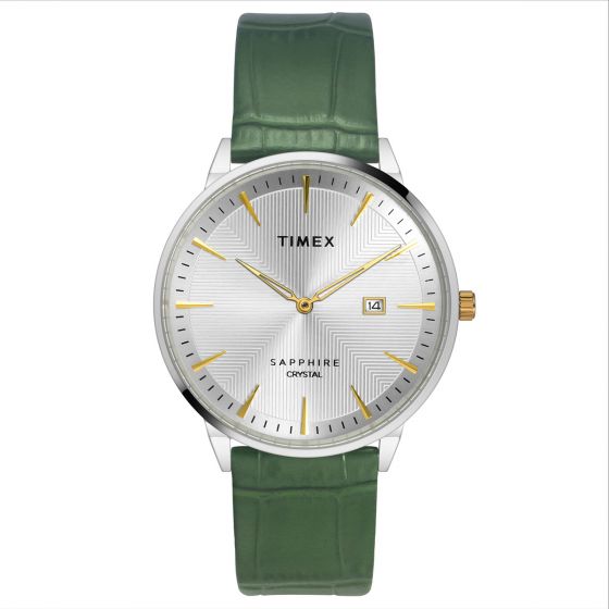 TIMEX FASHION MEN'S SILVER DIAL ROUND CASE 2 HANDS+DATE FUNCTION WATCH -TWEG21900