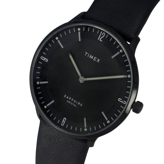 TIMEX FASHION MEN'S BLACK DIAL ROUND CASE 2 HANDS FUNCTION WATCH -TWEG22102