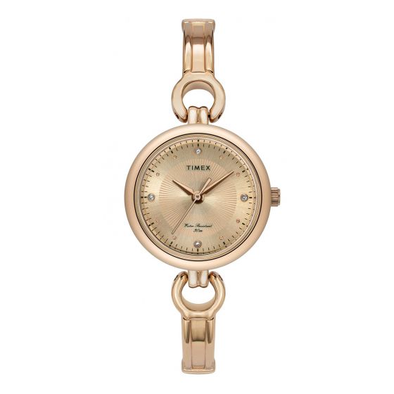 TIMEX ANALOG ROSE GOLD DIAL WOMEN'S WATCH-TWEL11425