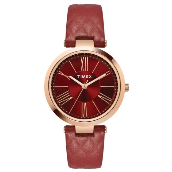 TIMEX ANALOG RED DIAL WOMEN'S WATCH TWEL11804