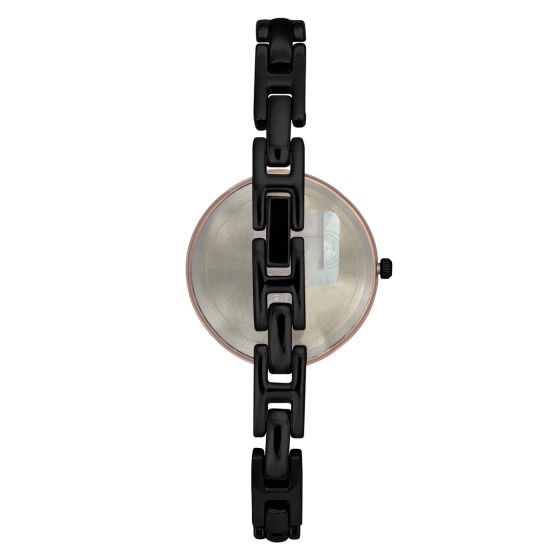 TIMEX FASHION WOMEN'S BLACK DIAL ROUND CASE 3 HANDS FUNCTION WATCH -TWEL12823