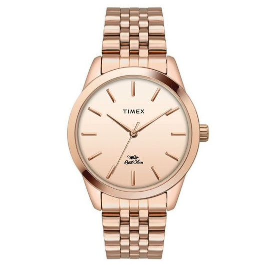 TIMEX ANALOG ROSE GOLD DIAL WOMEN'S WATCH-TWEL13102