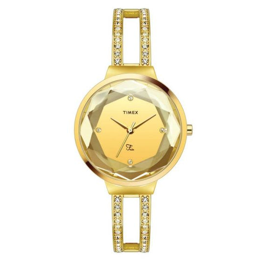 TIMEX WOMENS CHAMPAGNE DIAL WATCH TWEL13402