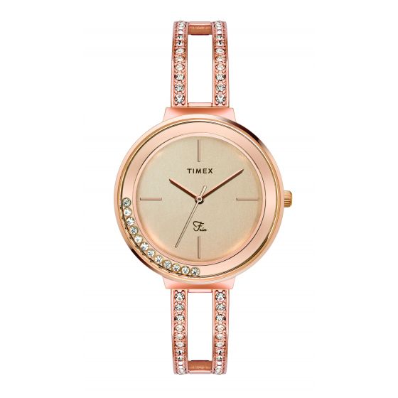 TIMEX ANALOG ROSE GOLD DIAL WOMEN'S WATCH-TWEL13501