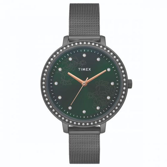 TIMEX ANALOG GREEN DIAL WOMEN'S WATCH-TWEL14704