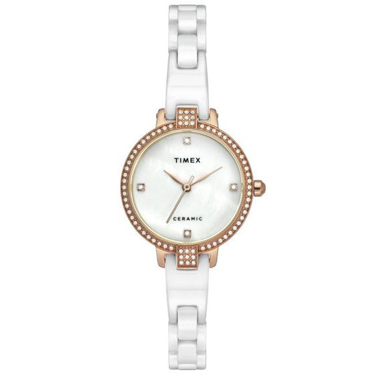 TIMEX ANALOG WHITE DIAL WOMEN WATCH-TWEL15700